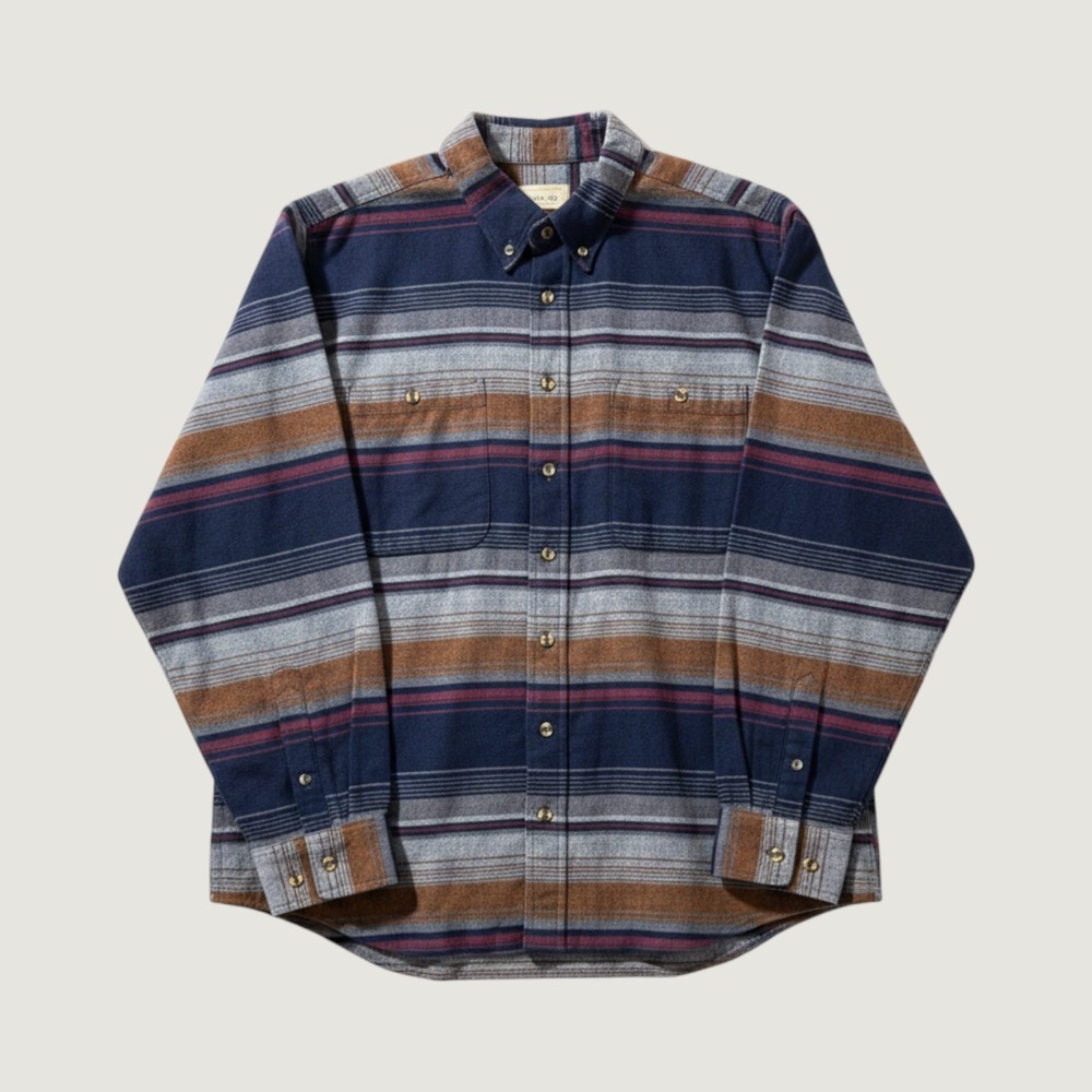 Scandia Woods Mens 2XL Western Aztec Cowboy Flannel Shirt Striped Button Down